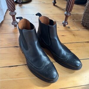Johnston & Murphy Black Pearce Wingtip Chelsea Boots